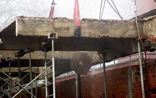 Sciage d’une poutre béton